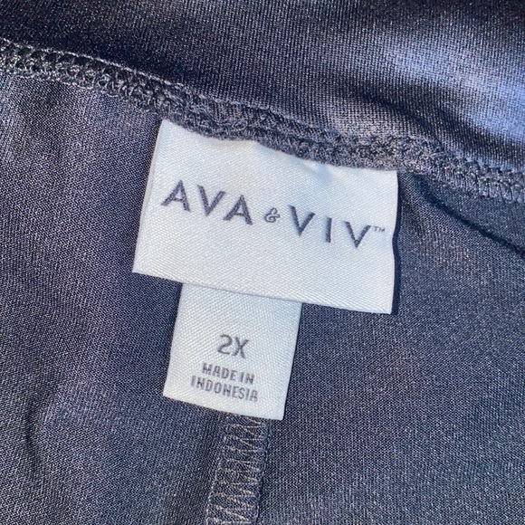 Ava & Viv Faux Leather High Waisted Legging Liquid Shine Black Size 2x NWT - Picture 6 of 8